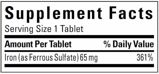 Iron 65 mg Compatible with Nature (325 mg Ferrous Sulfate) Dietary Supplement for Red Blood Cell Support 365 Tablets with Weekly Pill Organizer (2 Items)