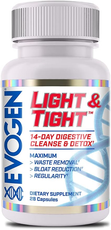Evogen Light & Tight - 14 Day Cleanse & Detox for Men and Women | Colon Cleanse Supporting Gut Balance, Detox, and GI Comfort | 14 Day Gut Cleanse for Digestive Health Support | 28 Capsules