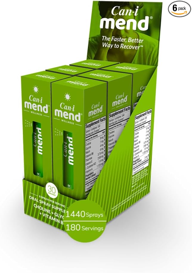 Post Party Relief | 6 Pack - 180 Servings | Fast Acting Oral Spray | Natural Liver Support | Multi Vitamins A, E, B6 | Immune Support | After Drink Remedy | Can I Mend