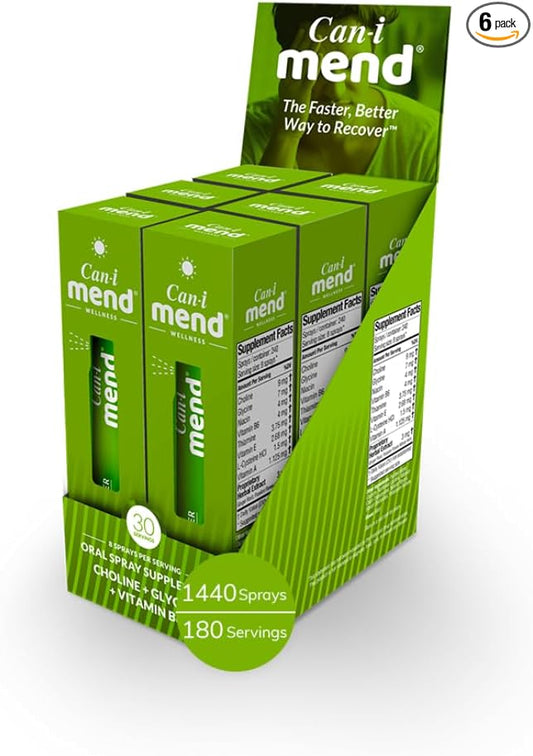 Post Party Relief | 6 Pack - 180 Servings | Fast Acting Oral Spray | Natural Liver Support | Multi Vitamins A, E, B6 | Immune Support | After Drink Remedy | Can I Mend