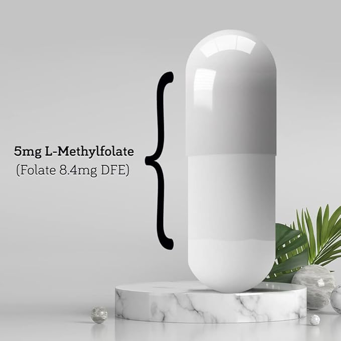 DSO L Methylfolate 5mg (5 MTHF Supplement) - 90 Vegan Capsules (5 mg) - Active L Methyl Folate Supplement for Homocysteine Control - Folic Acid Vitamin - Eco-Friendly Packaging