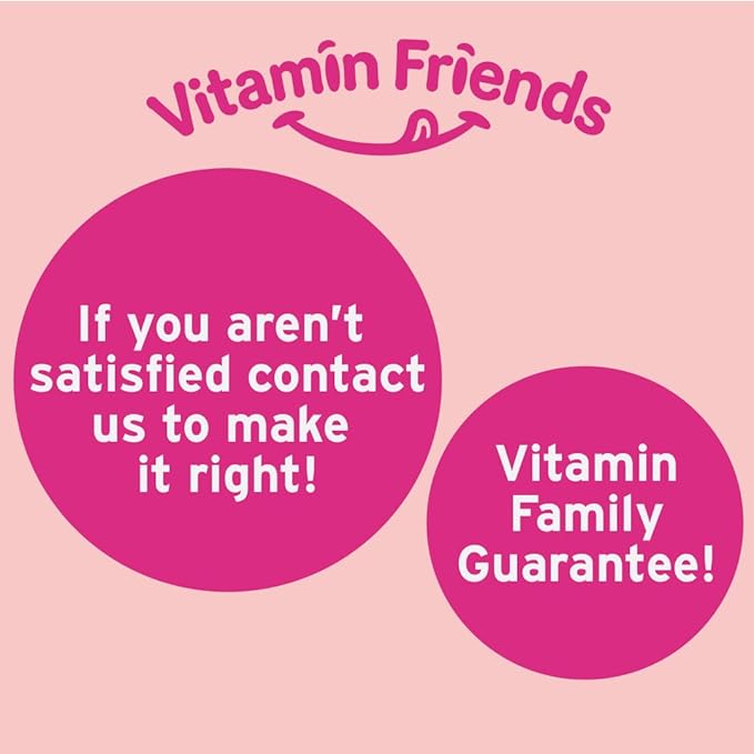 Vitamin Friends - Vegan Multivitamin & Iron for Kids - Daily Nutritional Support Gummies w/Ferrous Fumarate B-Complex, Vitamin C, Zinc, Biotin - Body Function & Anemia - Strawberry Jam(60 Day Supply)