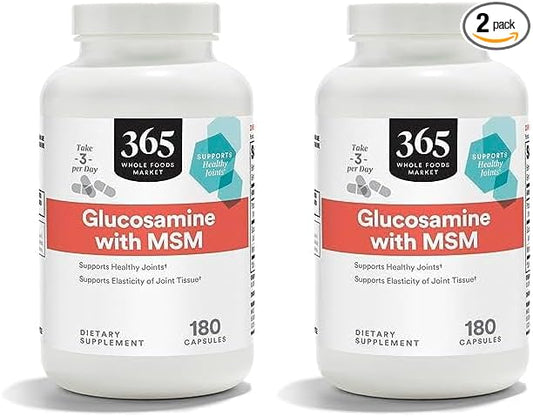 365 by Whole Foods Market, Glucosamine with MSM, 180 Capsules (Pack of 2)