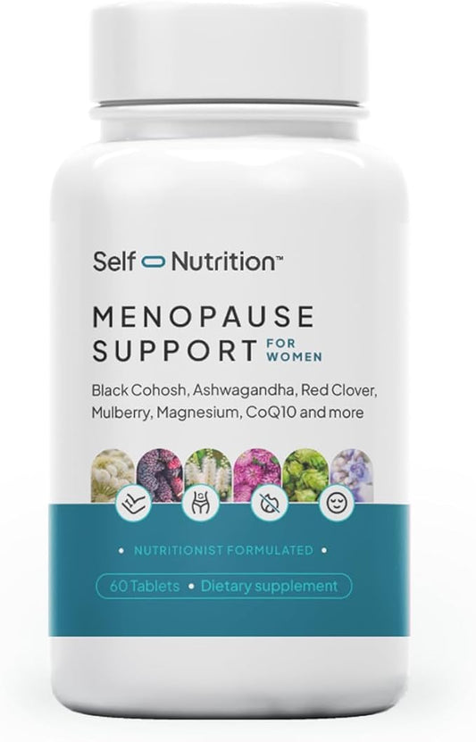 Menopause Support for Women -All-Natural, Hormone-Free Perimenopause & Menopause Support. Unique Blend for Hot Flashes, Mood, Energy, Sleep & More. Vegan, Gluten-Free, 60 Capsules.