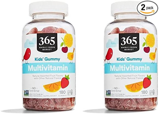 365 by Whole Foods Market, Children's Gummy Multivitamin 180 Count, 180 Count (Pack of 2)