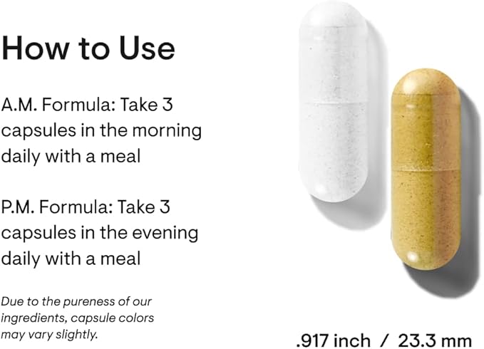 THORNE Multi-Vitamin Elite - Daily Nutritional Supplement - AM Formula Supports Cellular Energy Production and PM Formula Supports Restful Sleep* - Gluten-Free, Dairy-Free - 180 Capsules - 30 Servings