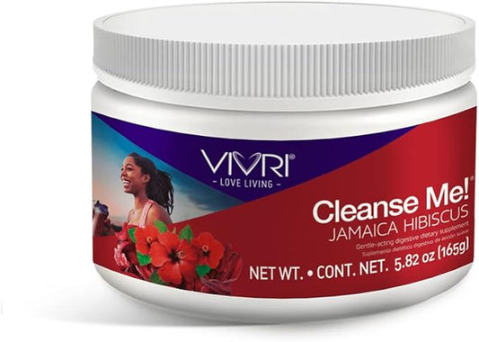 VIVRI Cleanse Me Jamaica Hibiscus | 30 Servings | Gluten Free | Detox Cleanse with Natural Balance | Digestion Support Supplement with Aloe Vera and Prebiotics | Mix With Water