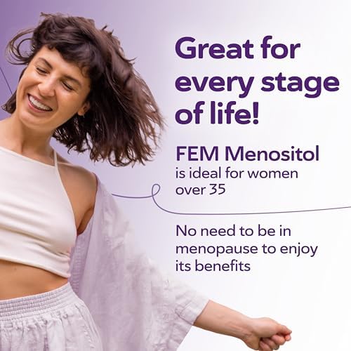 Inositol FEM Menositol 19-in-1 60Caps, Perimenopause & Menopause Supplements for Women Weight Loss with Myo-Inositol, D-chiro and Isoflavones, Control Metabolic Health, 100% Natural, Hormone, SoyFree