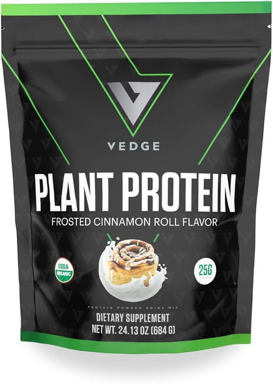 vedge Certified Organic Vegan Plant Protein - 25g Protein - Plant-Based Vegan Protein Powder with Stevia & Complete Amino Acids - USDA Organic, Gluten Free, Non Dairy Nutrition Plant Protein