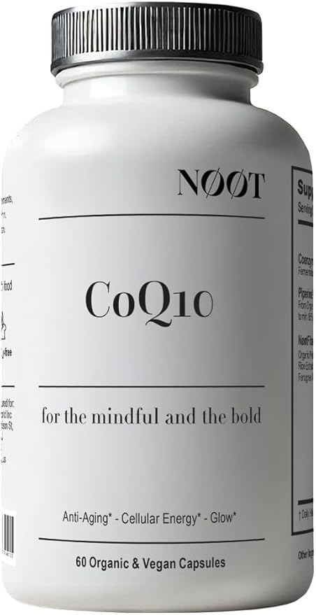 Organic CoQ10 200mg Capsules - Coenzyme Q10 - Ubiquinone - Vegan Supplements for Heart Health & Longevity - Nootropic for Cognitive Health - 60 Capsules / 2 Month Supply