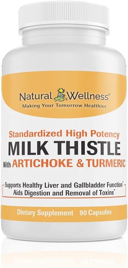 Natural Wellness Milk Thistle with Artichoke & Turmeric - Advanced Liver Support Supplement for Detox, Regeneration, and Antioxidant Protection