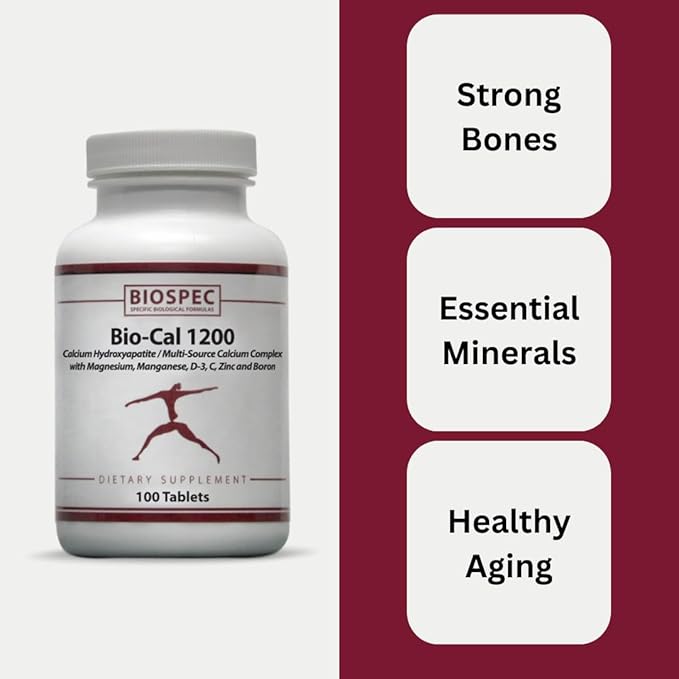 Bio-Cal 1200 – Superior Bone Support Complex w/ MCHA, Vitamin D3, Vitamin K2 (MK-7), Magnesium, Zinc, and Other Nutrients
