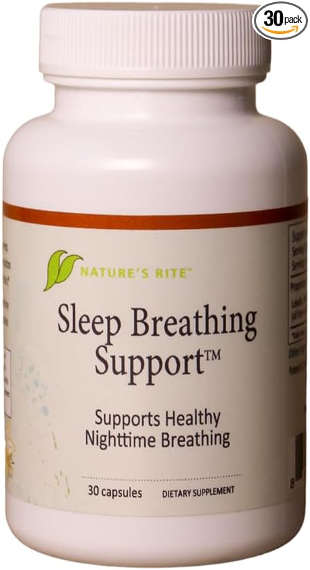Nature's Rite Sleep Breathing Support - Natural Assistance for Better Sleep, Improve Breathing Pattern, 30 Capsules, All-Natural Herbal Ingredients, Made in USA