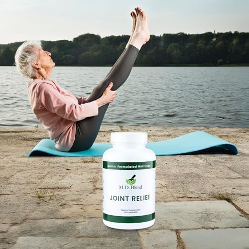 M.D. Joint - Expert Formulated Supplement - Knees, HIPS, Ankles Movement & Mobility - Daily Wellness Blend - Collagen, Hydrolyzed, Glucosamine, BioPerine, Turmeric - 120 Capsules (Pack of 1)