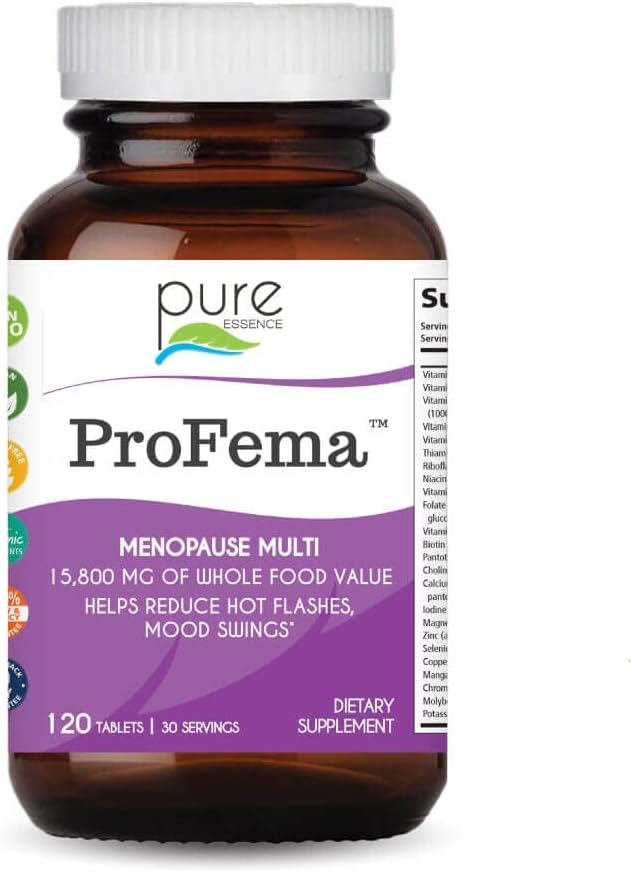 Pure Essence Labs ProFema - Multivitamin for Women - Natural Menopause Relief Supplement - Promotes Hormone Balance, Reduces Hot Flashes, Mood Swings, Night Sweats (120 Capsules)