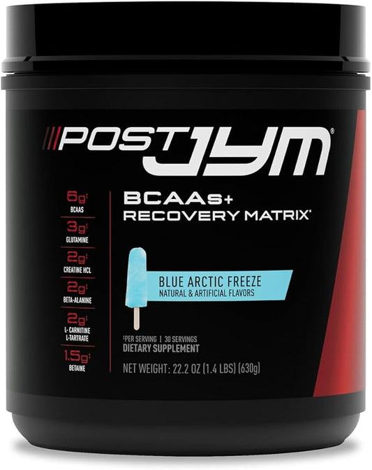 JYM Supplement Science Post JYM Active Matrix Blue Artic Freeze Amino Recovery Powder Pure Creatine HCL, BCAA’s, Glutamine, Carnitine, Betaine, Taurine for Strength, Repair, Performance 30 Servings