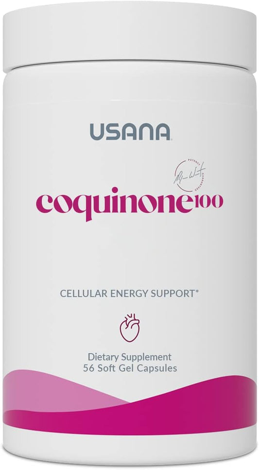 USANA CoQuinone 100 CoQ10 Coenzyme Q10 Supplement with Alpha-Lipoic Acid to Support Heart Health* - 56 Softgels - 28 Day Supply