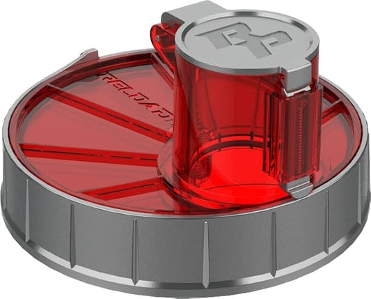 XL Protein Scoop and Supplement Funnel Attachment for Pre and Post Workout Powders, BPA Free, Spill Proof Dispenser, Universally Fits Most Product Containers, Raging Red, Reload Pro