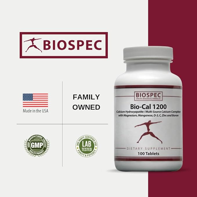 Bio-Cal 1200 – Superior Bone Support Complex w/ MCHA, Vitamin D3, Vitamin K2 (MK-7), Magnesium, Zinc, and Other Nutrients