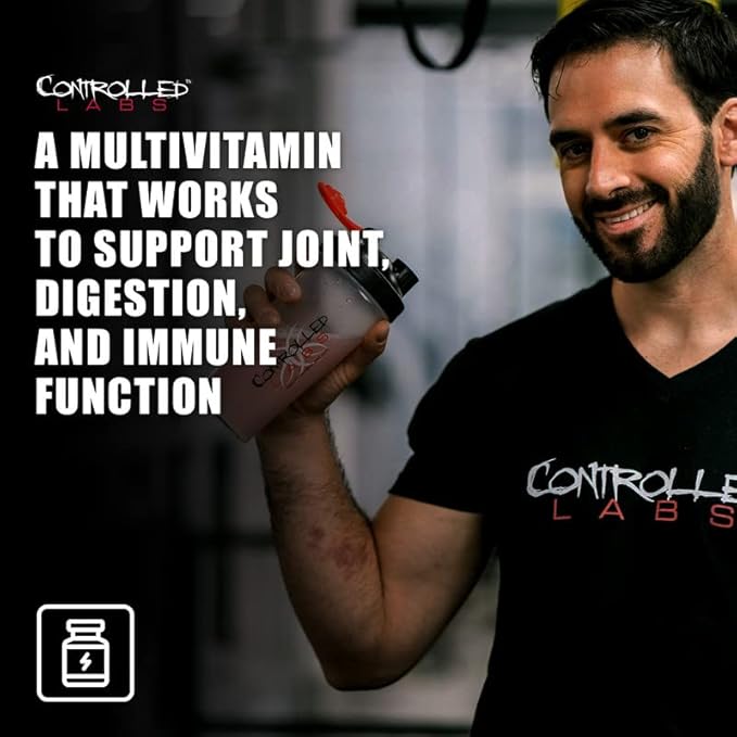 CONTROLLED LABS Orange Triad Daily Multivitamin, Iron Free Sports Supplement for Workout, Digestion, Immune, and Joints, 45 serv - Tablets