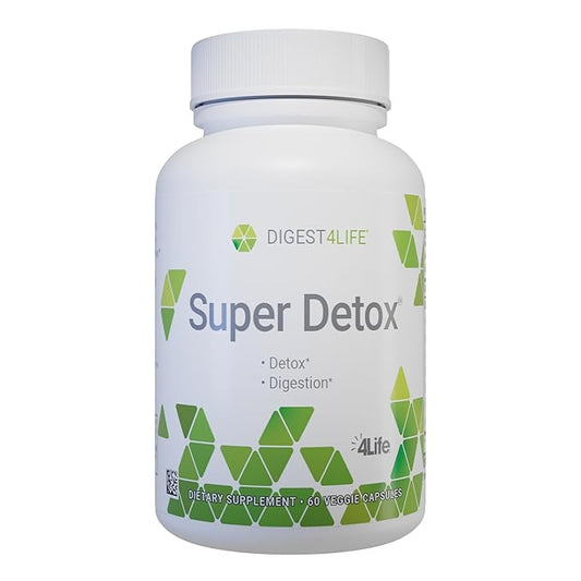 4Life Super Detox - Dietary Supplement Supports Detoxification and Healthy Liver Function - Supplement Formula with Artichoke, Calcium D-Glucarate, and Milk Thistle - 60 Capsules