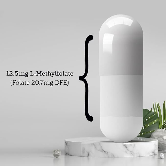 DSO L Methylfolate 12.5mg (5 MTHF Supplement) - 90 Vegan Capsules (12.5 mg) - Active L Methyl Folate Supplement for Homocysteine Control - Folic Acid Vitamin - Eco-Friendly Packaging