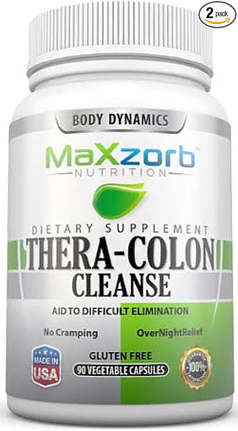 MaXzorb Nutrition Maxzorb Thera-Colon Cleanse: Gentle Digestive Support for a Healthier, Balanced Lifestyle - 90 Capsules