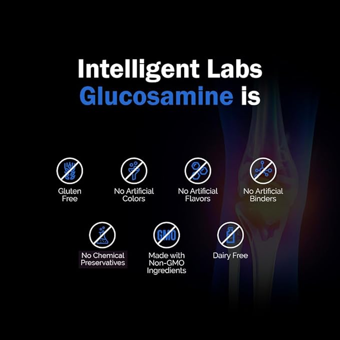 Intelligent Labs Glucosamine and Chondroitin High Strength Complex with MSM | 180 Capsules | Immune System Support | with Turmeric, Boswellia, and Quercetin Joint Care Supplements