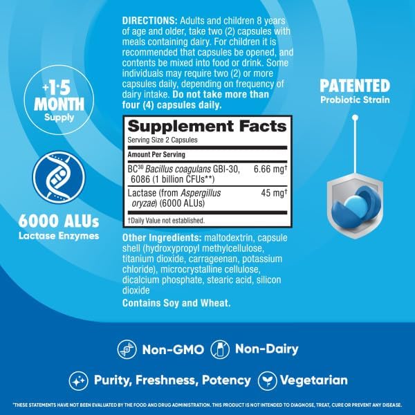 Digestive Advantage Lactose Defense - Breaks Down Lactose to Defend Against Digestive Upset, 96 Capsules (Pack of 2)