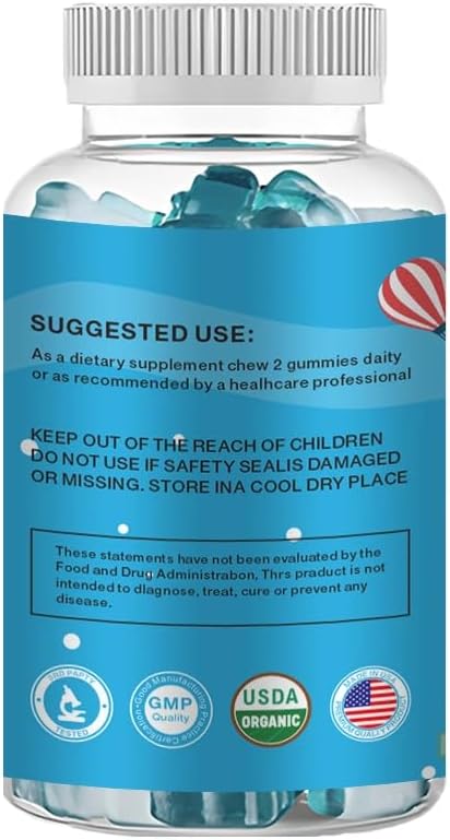 Height Growth Gummies for Kids & Teens – Enriched with Ashwagandha, Calcium, Vitamin D & K for Healthy Bone Development, Non-GMO, 60 Gummies, Ages 5+
