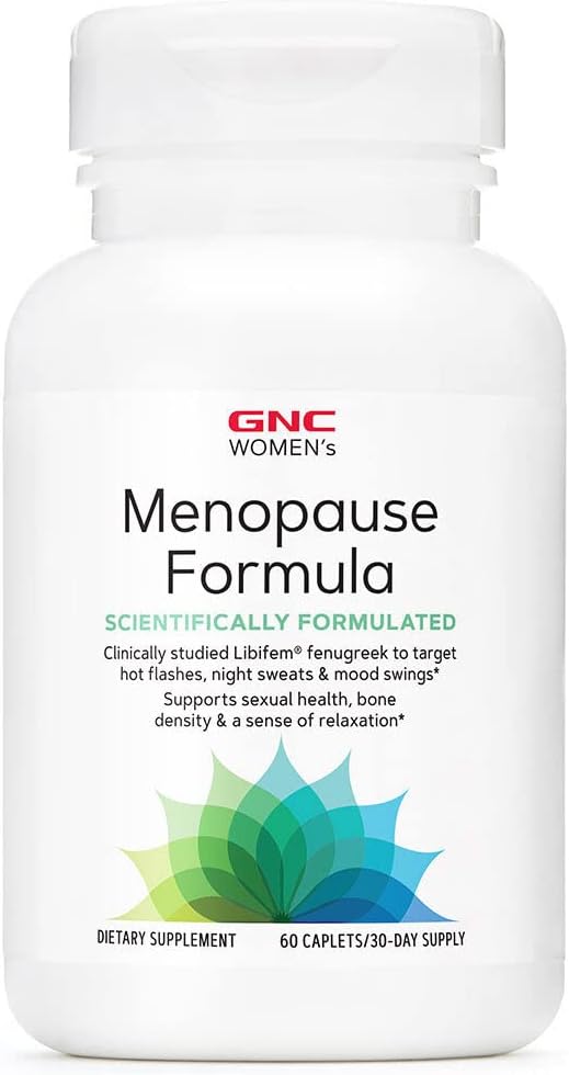 GNC Women's Menopause Formula - 60 Caplets (30-Day Supply) | Gluten-Free, No Artificial Flavors/Colors | Supports Bone Density & Relaxation | Targets Hot Flashes, Night Sweats, Mood Swings
