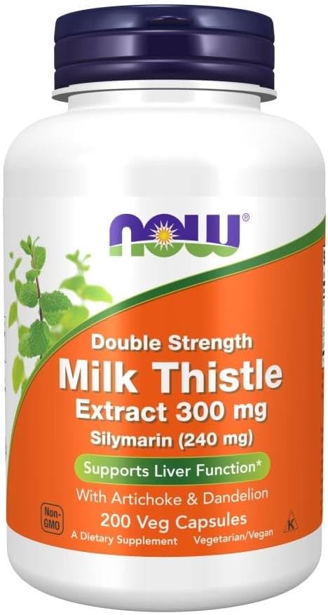 Now Foods Silymarin/Milk Thistle Extract 2X - 300Mg, 200 Vcaps (Pack of 2)