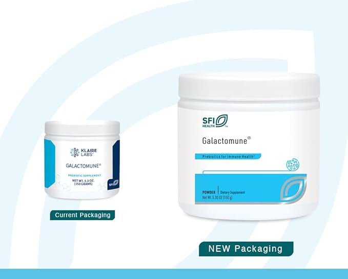 Klaire Labs SFI Health Galactomune Powder - Prebiotic Beta-Glucan & Galactooligosaccharides Immune Support (30 Servings, 150 Grams)