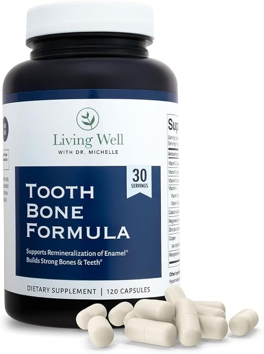 Tooth & Bone Formula - Bone Health Supplement with Calcium for Bone Strength & Tooth Enamel Support, D3 + K2, 120 Capsules, Non-GMO, Gluten-Free