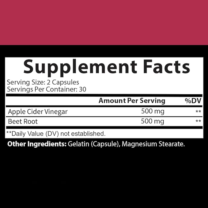 Angry Supplements Apple Cider Vinegar + Beet Root Powder Capsules, Pure ACV Beetroot 1000mg per Serving, Nitric Oxide Booster & Digestive Health for Men and Women 60ct, 2 Pack (120ct Total)
