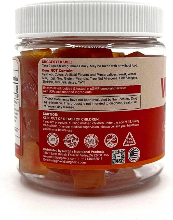 (2 Pack) Whole Food Vitamin C Gummies for Adults & Kids, Zero Sugar, Natural Antioxidants, Bioflavonoids, Organic Vitamin C Supplement for Immune & Collagen Support, High Absorption, Vegan, Chewable