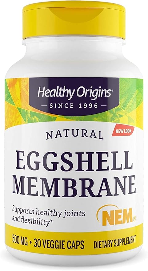 Healthy Origins Eggshell Membrane (NEM), 500 mg - Natural Collagen and Joint Support Supplement - Gluten-Free Supplement - 30 Veggie Capsules