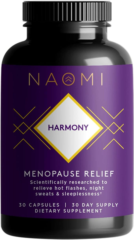 NAOMI Harmony - Menopause Relief, Balance Hormones, Natural Support for Hot Flashes - Menopause Supplements for Women - 30 Veggie Menopause Support Capsules