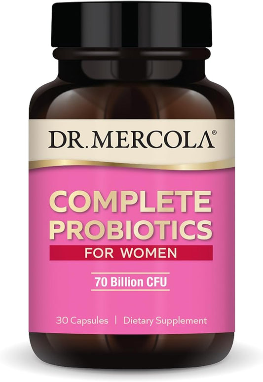 Dr. Mercola Complete Probiotics for Women - Supports Gut, Vaginal & Immune Health - Contains Lactobacillus Strains - Non-GMO, Gluten-Free & Soy-Free - 30 Capsules (30 Servings)