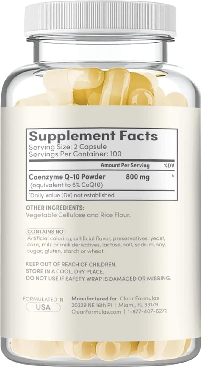 Extra Strength CoQ10 800mg - Quick Absorption Coenzyme Q10 800mg Potent Antioxidant for Heart Energy and Aging Support - High Stability CoQ10 Ubiquinone Caps - Made in a cGMP US Lab (100 Servings)