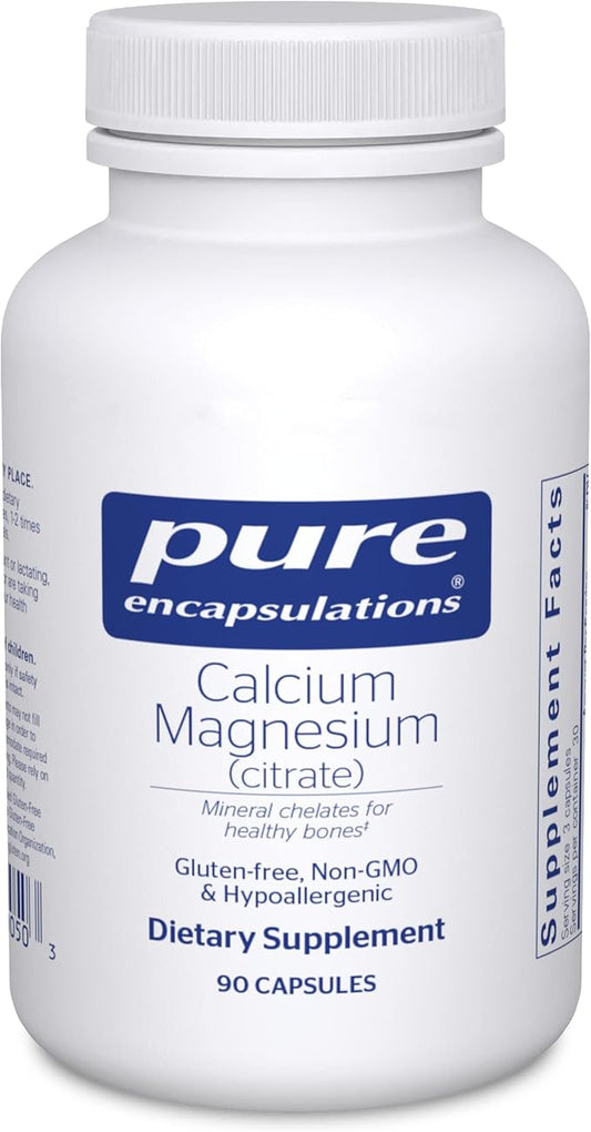 Pure Encapsulations Calcium Magnesium (Citrate) - 240 g Calcium & 240 g Magnesium - Bone Health Support - Non-GMO & Vegan - 90 Capsules