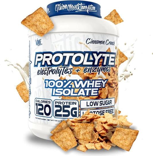 VMI Sports | ProtoLyte Whey Isolate Protein Powder | Low Calorie Whey Protein Powder for Weight Loss | Protein Powder for Muscle Gain | Digestive Enzymes | Non-GMO (Cinnamon Crunch, 4.6 Pound)
