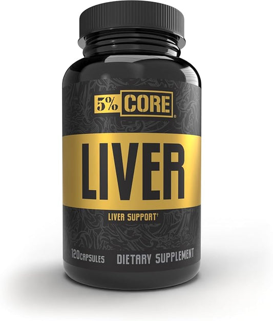 5% Core Liver Support | NAC (N-Acetyl L-Cysteine) 1000mg, Milk Thistle 750mg, L-Glutathione 300mg | Liver Cleanse Detox & Repair Supplement (30 Capsules)