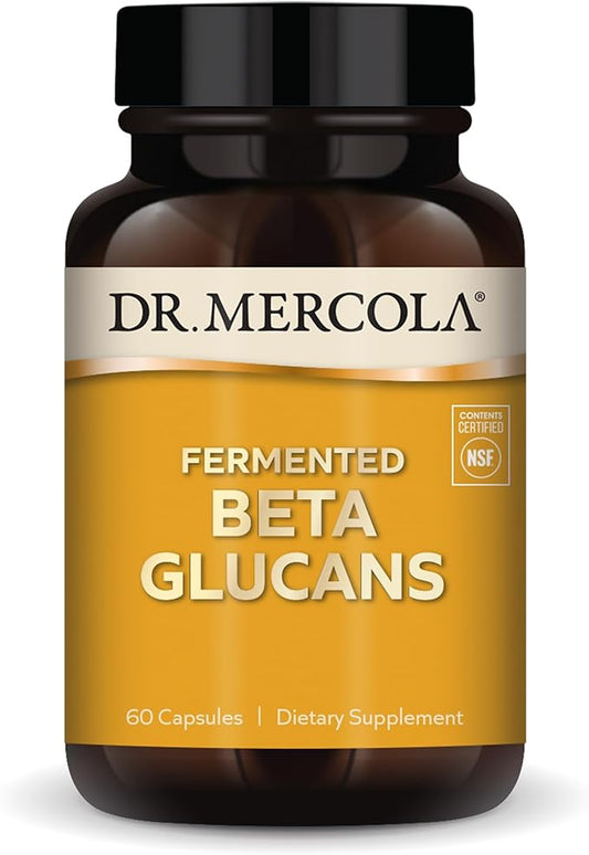 Dr. Mercola Fermented Beta Glucans, 30 Servings (60 Capsules), Dietary Supplement, Immune Support, Non-GMO, NSF Contents Certified
