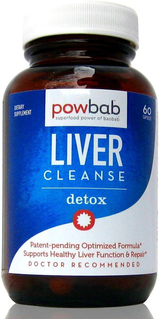 Liver Cleanse Detox. #1 Patent-Pending Optimized Repair Formula. Liver Md Focus Research with Organic Baobab, Beet Root Powder, and Goji. Beats Milk Thistle Silymarin & Dandelion (60 Capsules)