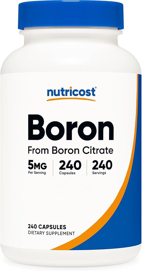 Nutricost Boron Capsules 5mg, 240 Vegetarian Capsules - Gluten Free and Non-GMO