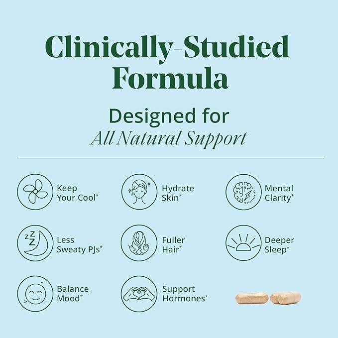 Semaine Peri/Menopause Essentials, 30 Ct. - Fuller Hair, No More Hot Flashes, Hormone Balance, Better Sleep & More - Clinically-Studied, Non-Hormonal Formula