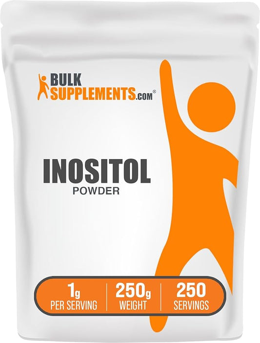 BulkSupplements.com Inositol Powder - Inositol Supplement, Vitamin B8 Supplement - Unflavored & Gluten Free, 1g per Serving, 250g (8.8 oz) (Pack of 1)