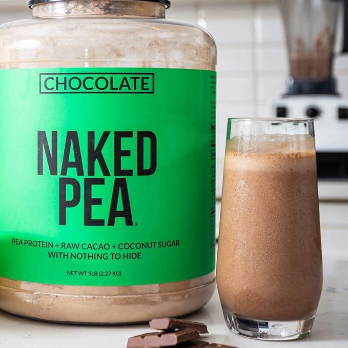 NAKED nutrition Chocolate Naked Pea Protein Isolate - 5Lb Bulk, Plant Based, Vegetarian & Vegan Protein. Easy To Digest, Non-Gmo, Gluten Free, Lactose Free, Soy Free