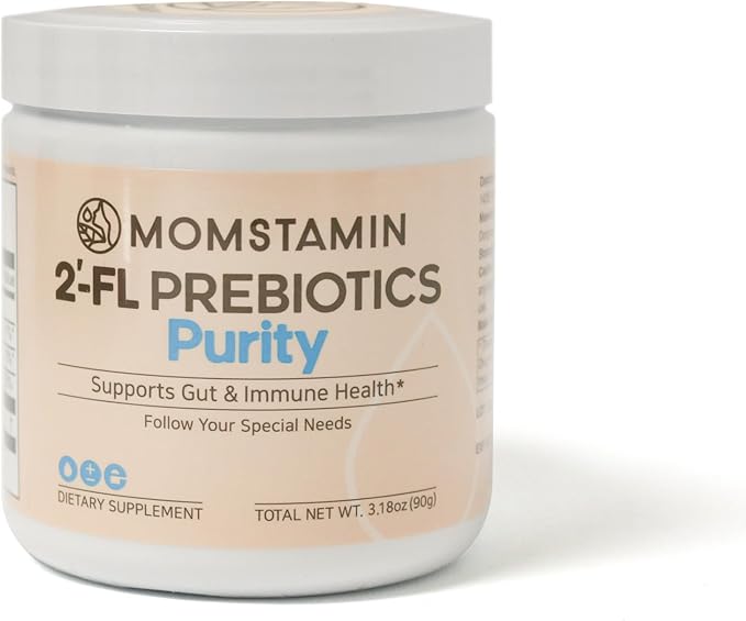 MOMSTAMIN Purity HMO Human Milk Oligosaccharide (HMO 2'-FL) Prebiotic Powder Feed Probiotics for Immune Support, Healthy Gut, Digestive Health, GRAS Approved (90 Servings, 3 Months)
